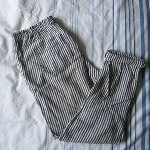 Linen blend striped pants